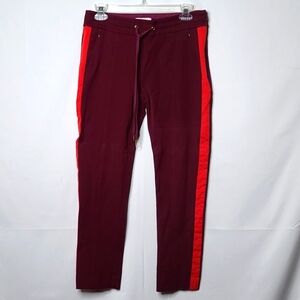 Anthropologie essential slim purple stripe skinny zip up pants sz 4